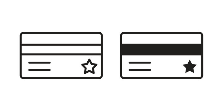Loyalty card icon concept template. linear or solid icon collection