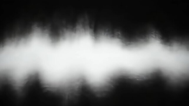 Ethereal white mist swirls across a dark, textured background