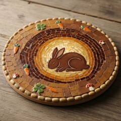 Rabbit s Burrow A snug mosaic of a rabbit s burrow with a warm a