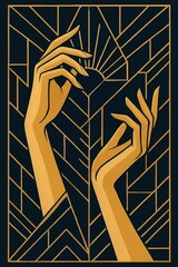 Art Deco Style Hands Elegant and geometric style from the Art De