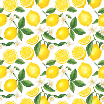 pattern with bluming lemons