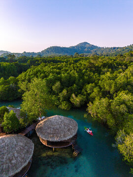 Relaxing moments on Koh Phayam Island with lush nature and peaceful waterways