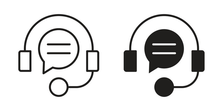 Online support icon concept template. linear or solid icon collection