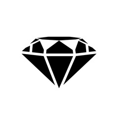 Simple black diamond shape vector graphic