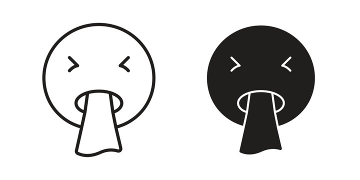 Puking emoji icon concept template. linear or solid icon collection