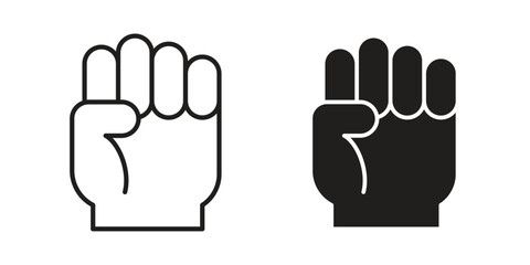 Obraz premium Rebellion icon concept template. linear or solid icon collection