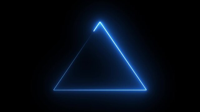 Simple neon triangle animation.4k video