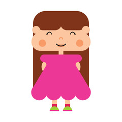 Cute Cartoon Girl Characters Illustration