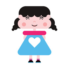 Cute Cartoon Girl Characters Illustration