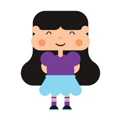 Cute Cartoon Girl Characters Illustration