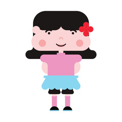 Cute Cartoon Girl Characters Illustration