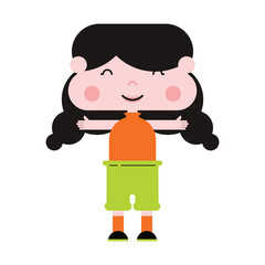 Cute Cartoon Girl Characters Illustration