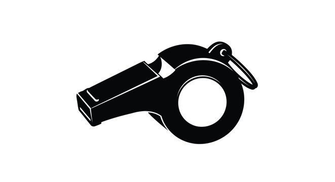 Black whistle silhouette with ring