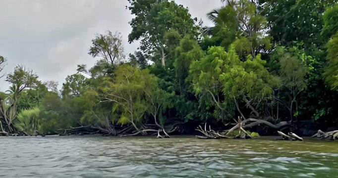 acu&aacute;tico, r&iacute;o, paisaje, lago, &aacute;rbol, cielo, naturaleza, la palma, tropical, verano, isla, viajando, verde, bosque, playa, nube, aparcar, impresiones, chiapas
