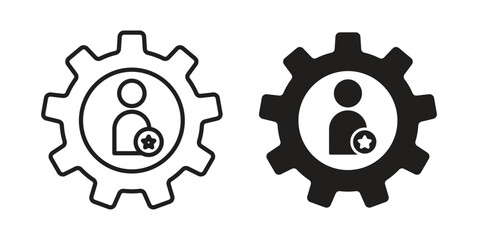 Soft skills icon concept template. linear or solid icon collection