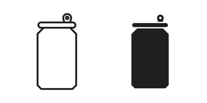 Soda can icon concept template. linear or solid icon collection