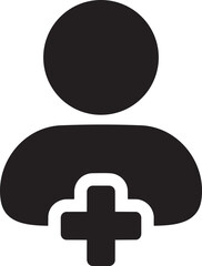 Obraz premium Adding New Person Symbol: A simple yet iconic symbol representing the act of adding a new individual, often used in user interfaces or graphical designs.