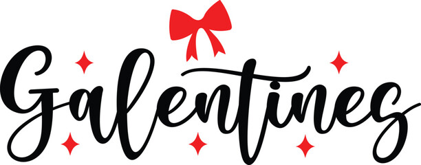 Galentine valentine typography text on plain white transparent isolated background for card, shirt, hoodie, sweatshirt, apparel, tag, mug, icon, poster or badge © AllYearRoundDesigns