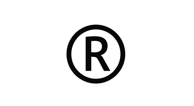 Minimalist black registered trademark symbol logo icon