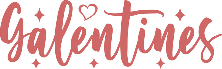 Galentine valentine typography text on plain white transparent isolated background for card, shirt, hoodie, sweatshirt, apparel, tag, mug, icon, poster or badge © AllYearRoundDesigns