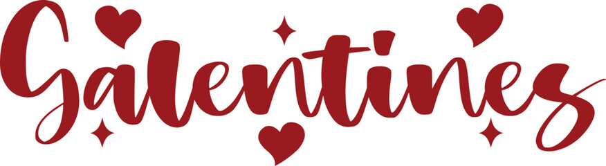 Galentine valentine typography text on plain white transparent isolated background for card, shirt, hoodie, sweatshirt, apparel, tag, mug, icon, poster or badge © AllYearRoundDesigns