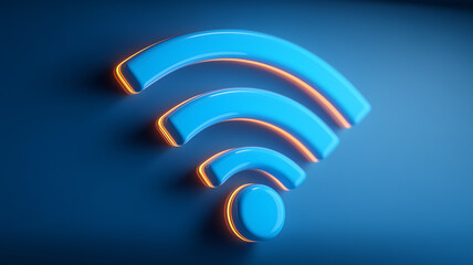 Minimal wifi symbol in modern style representing wireless internet connectivity and network access.
