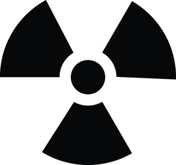 Black radiation hazard symbol on white background simple radiation symbol danger