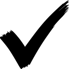 A bold and expressive black tick mark against a white background Vector