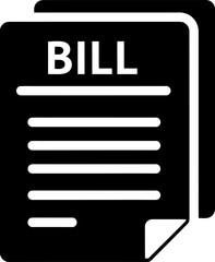 A close-up view of a black and white bill with the word bill on it. Vector