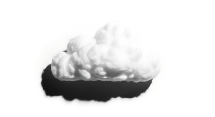 A large white cloud casting a shadow on a plain surface