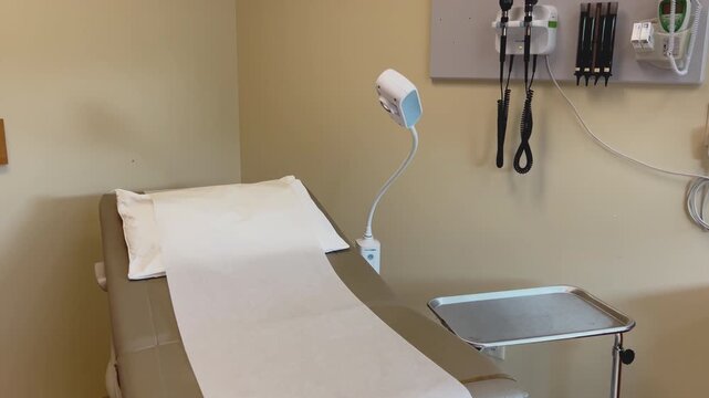 Doctor's clinic healthcare Office Interior hospital room medical equipment patient bed empty With No People Video