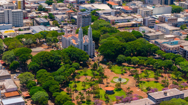 Campo Mour&atilde;o, Paran&aacute;, Brasil. Vista A&eacute;rea da cidade.