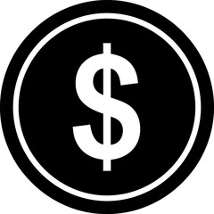 A stylized black and white dollar sign symbol enclosed in a circle Vector