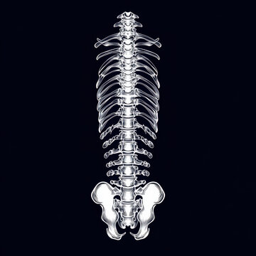 Skeleton posing dramatically against a black background.