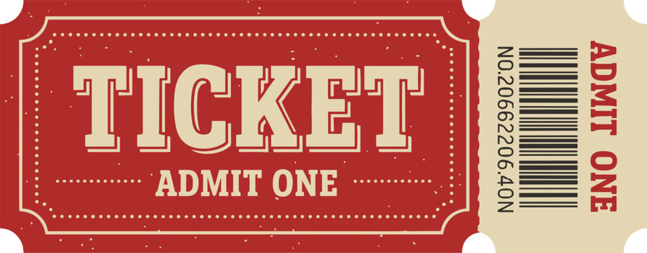vintage admit one ticket illustration
