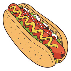 hot dog bread sandwich vector illustration