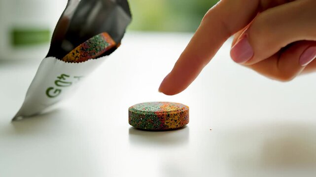 Hand opening coffee capsule package.