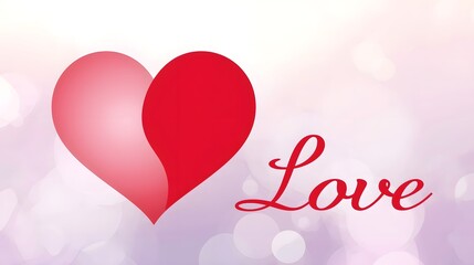 Heart shape and word love graphic