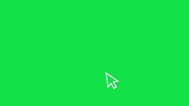 animated mouse cursor press action for interface demonstrations. minimal mouse pointer click motion graphic with green background. ui cursor click animation with soft ripple feedback effect. 