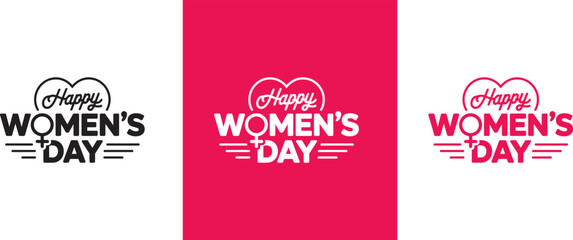  Happy Women’s Day calligraphy typography design. Elegant hand lettering Happy Women’s Day design displayed in modern calligraphy style with feminine typography across contrasting backgrounds. © BK2003
