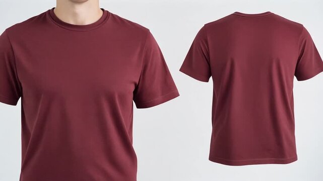 Maroon T Shirt on Model Body.