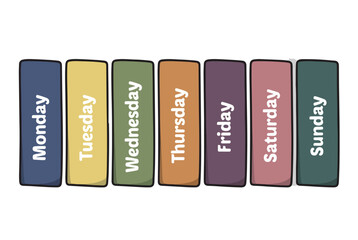 Cartoon Weekday Labels