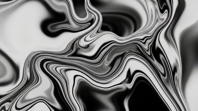 Abstract black and white marble pattern with swirling lines  