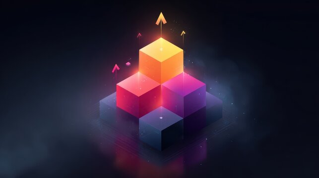 Innovative advertising campaign ideas using isometric creative blocks digital marketing modern conceptual design visual impact