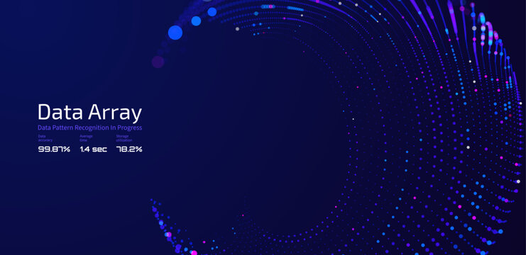 Futuristic digital glowing particles data lines with decentralized network concept representing distributed systems blockchain technology, innovation and next generation connectivity vector background