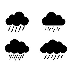 Vector weather icons isolated on transparent background