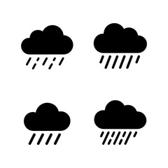 Weather forecast icons isolated on transparent background