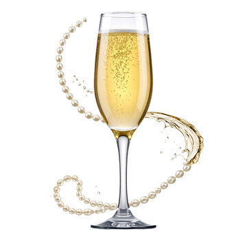 Champagner im Sektglas, PNG