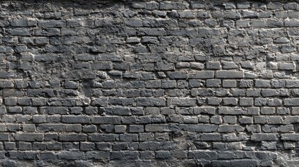 Monochromatic Black Brick Wall Showing Wear and Texture and Aging Pattern