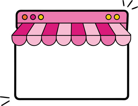 Pixel online store popup with blinking cursor